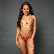Load image into Gallery viewer, African Print kente swimsuit. African Print clothing.