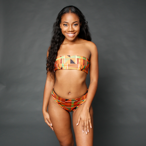 African Print kente swimsuit. African Print clothing.